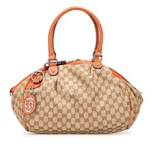 Gucci Sukey GG Canvas Leather Canvas Shoulder Bag